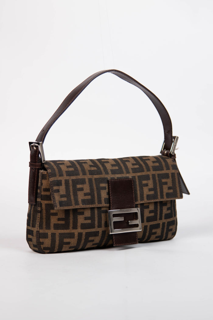 90s Fendi Zucca Baguette Monogram Shoulder Bag