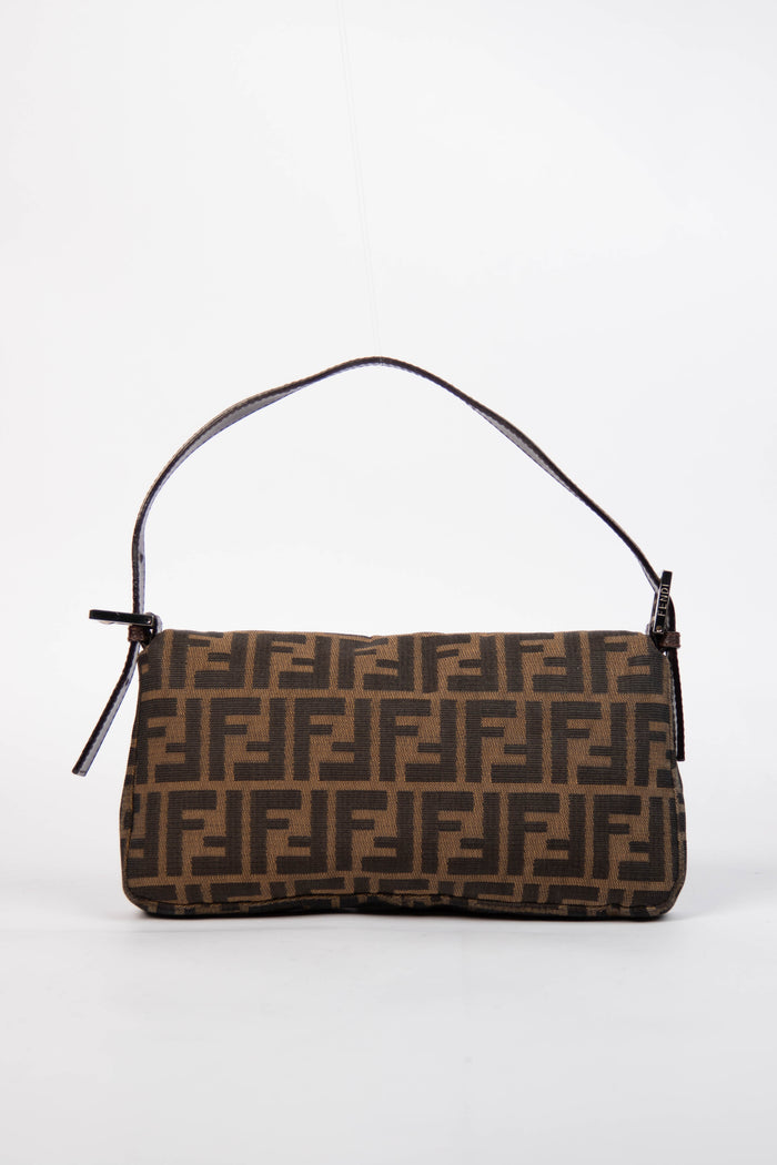 90s Fendi Zucca Baguette Monogram Shoulder Bag