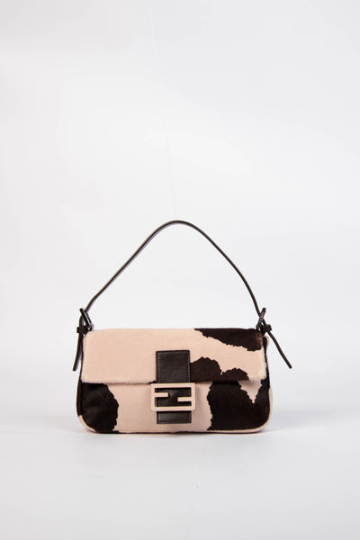 RARE Fendi Cow Print Pony Hair Baguette Shoulder Bag – Break Archive