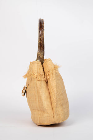 Vintage Fendi Wicker Small Bucket Bag