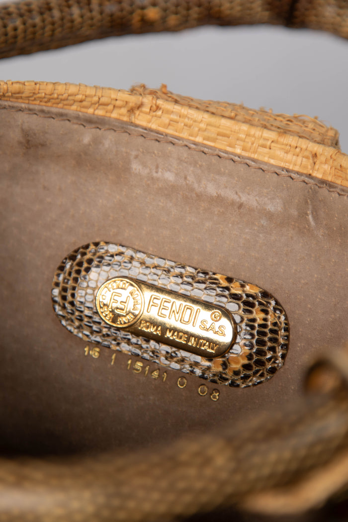 Vintage Fendi Wicker Small Bucket Bag