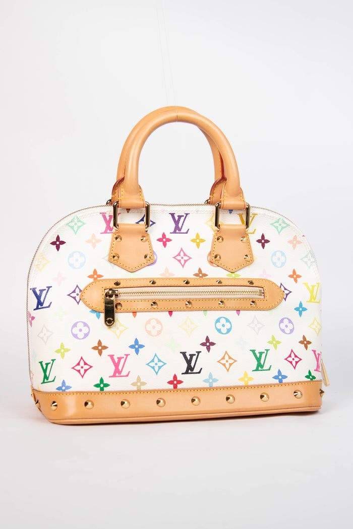 Vintage Louis Vuitton x Takashi Murakami White Monogram Alma PM
