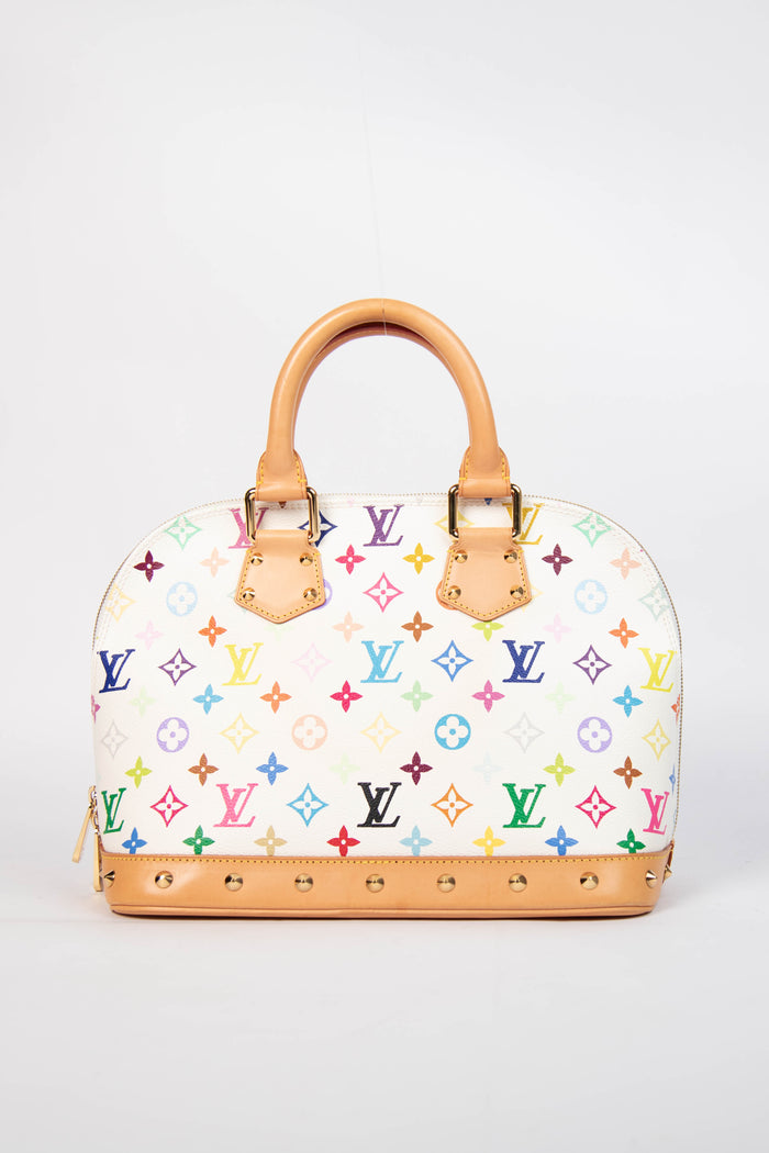 Vintage Louis Vuitton x Takashi Murakami White Monogram Alma PM