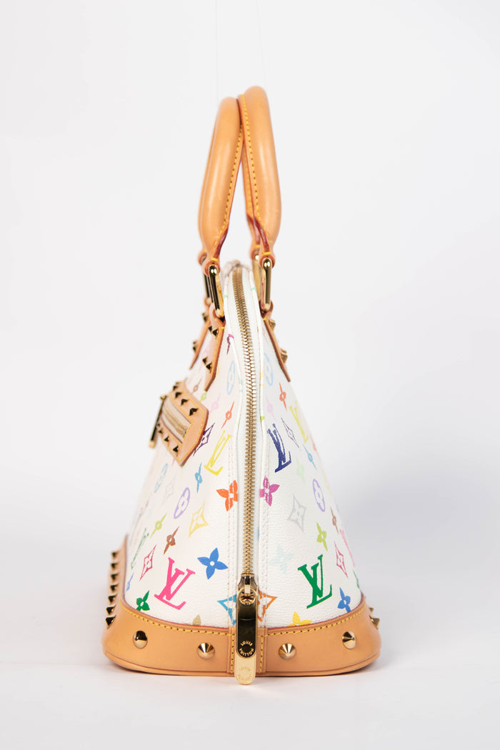 Vintage Louis Vuitton x Takashi Murakami White Monogram Alma PM
