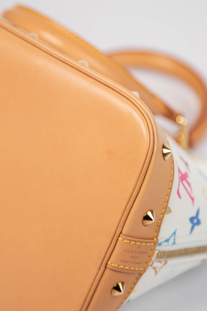 Vintage Louis Vuitton x Takashi Murakami White Monogram Alma PM