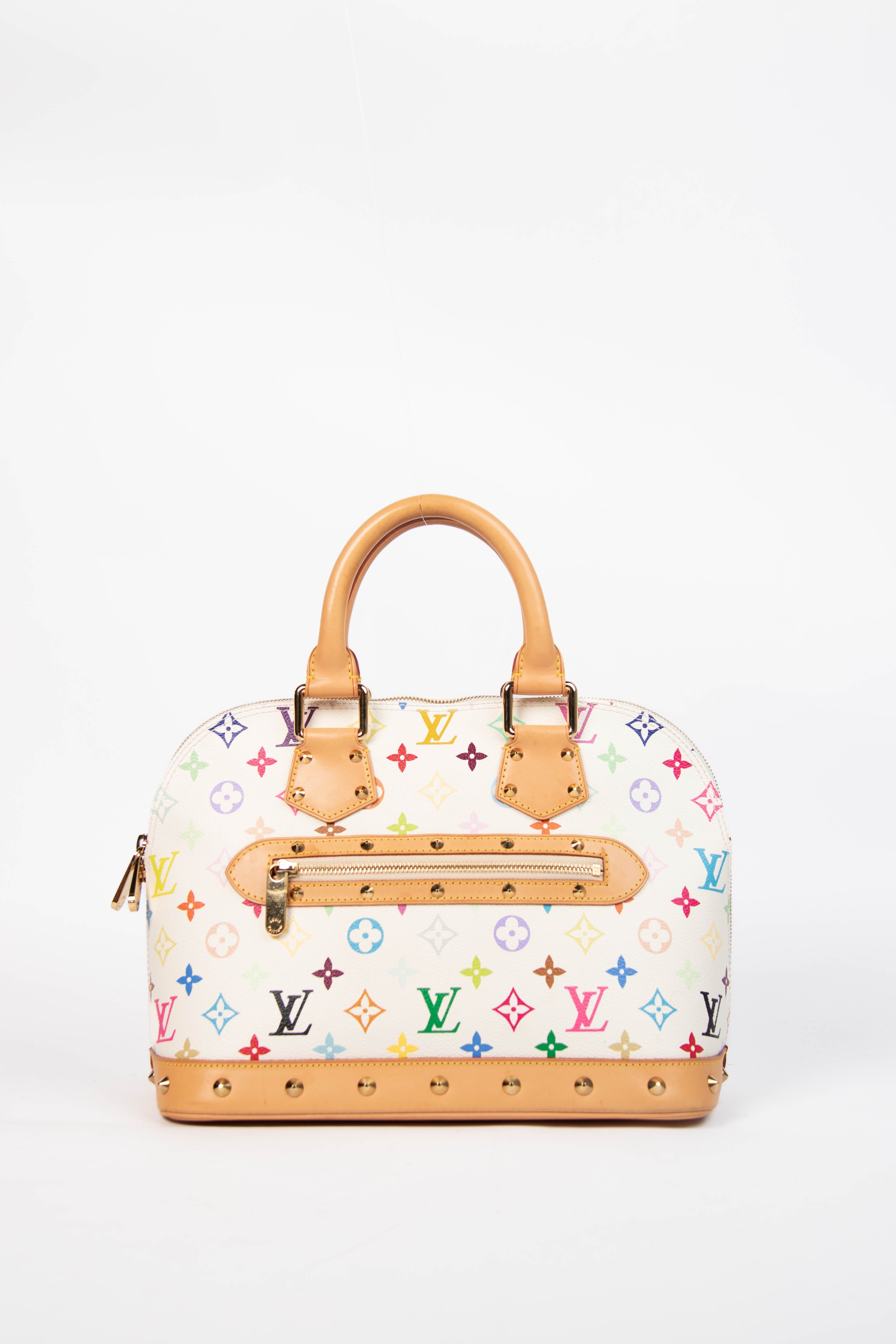 Vintage Louis Vuitton x Takashi Murakami White Monogram Alma PM