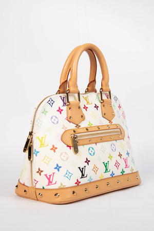 Vintage Louis Vuitton x Takashi Murakami White Monogram Alma PM