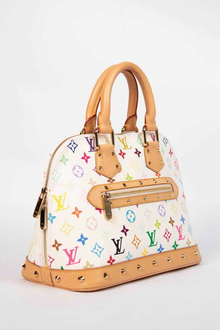 Vintage Louis Vuitton x Takashi Murakami White Monogram Alma PM