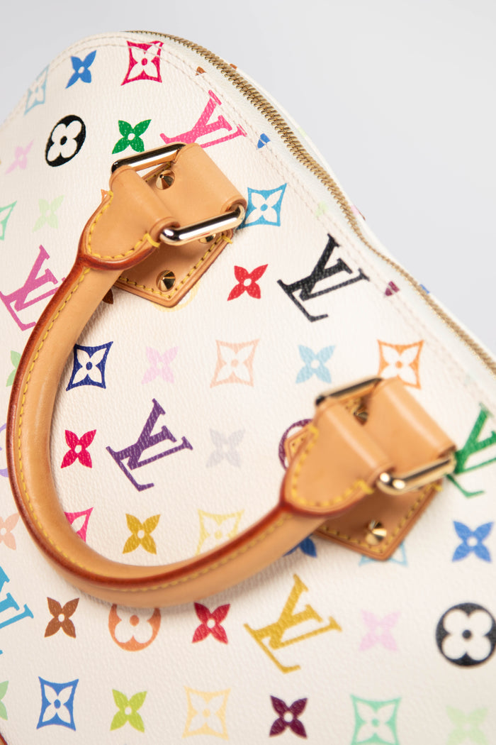 Vintage Louis Vuitton x Takashi Murakami White Monogram Alma PM