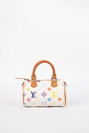 2000s Louis Vuitton x Takashi Murakami White Multicolour Nano Speedy