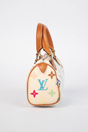 2000s Louis Vuitton x Takashi Murakami White Multicolour Nano Speedy