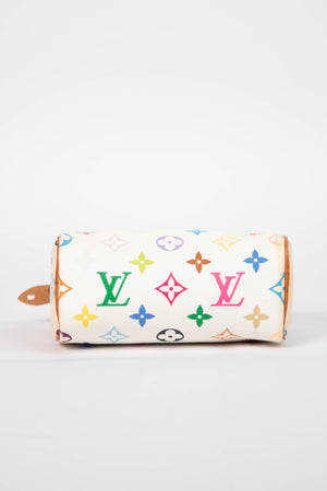 2000s Louis Vuitton x Takashi Murakami White Multicolour Nano Speedy