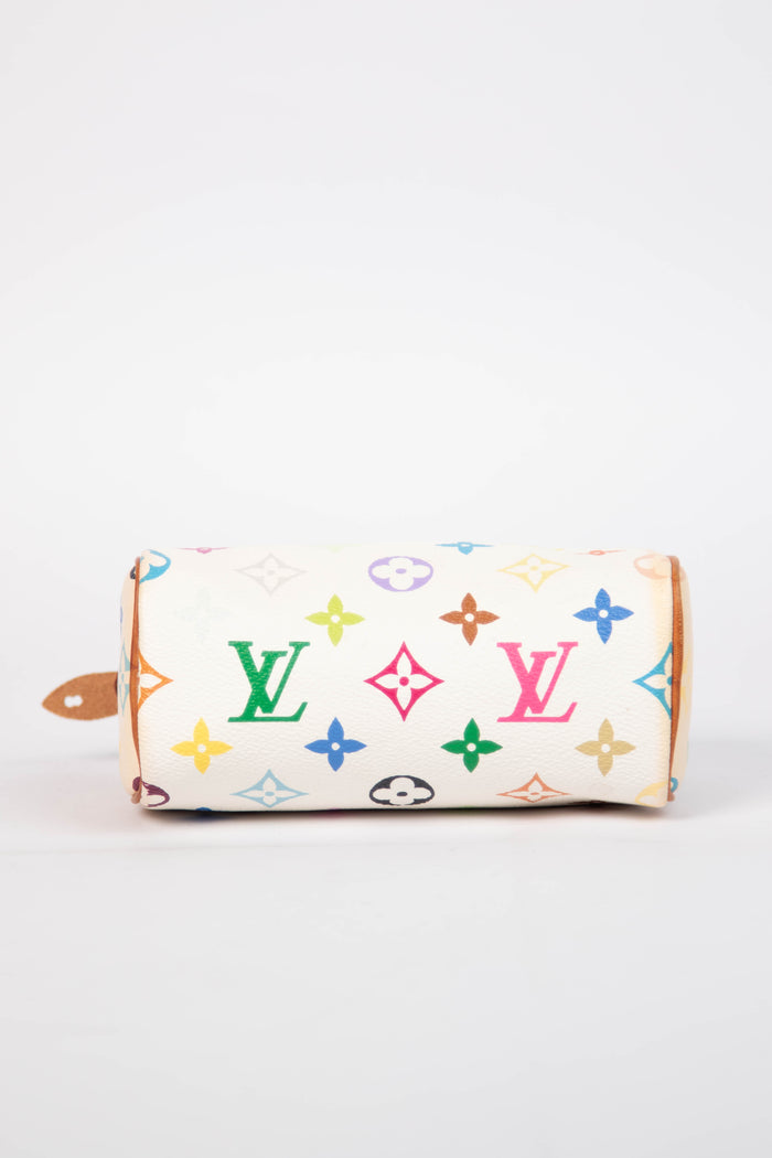 2000s Louis Vuitton x Takashi Murakami White Multicolour Nano Speedy