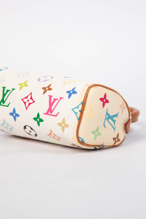 2000s Louis Vuitton x Takashi Murakami White Multicolour Nano Speedy