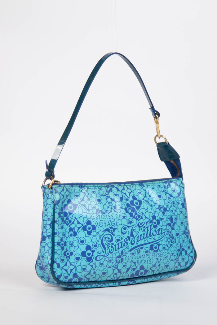 RARE Louis Vuitton x Takashi Murakami Vernis Cosmic Blossom Pochette Accessoires