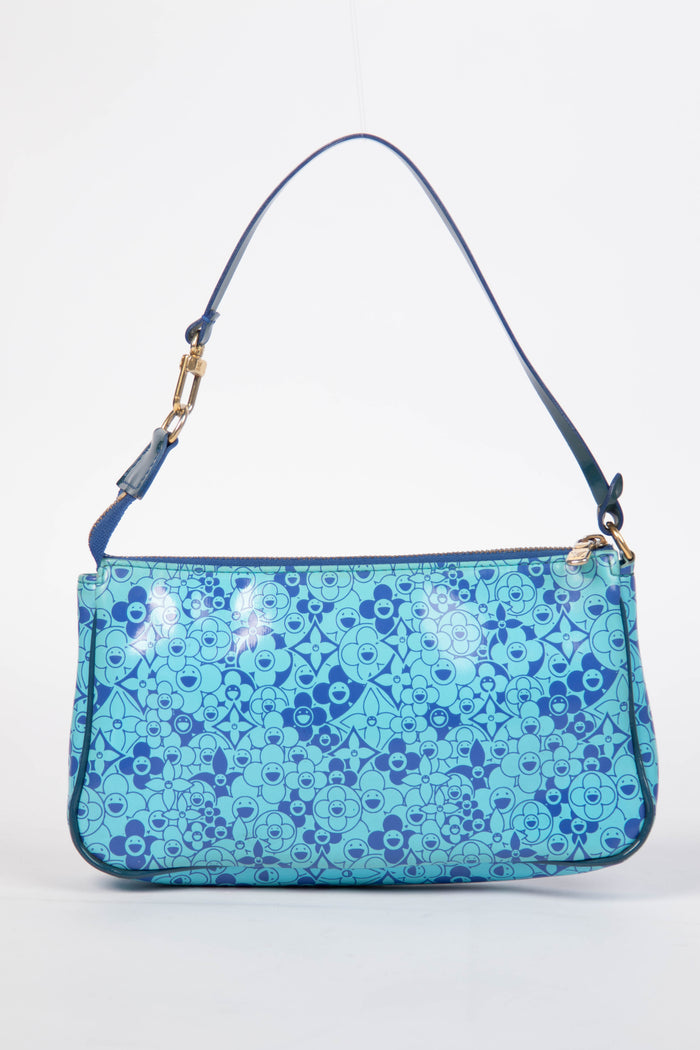 RARE Louis Vuitton x Takashi Murakami Vernis Cosmic Blossom Pochette Accessoires