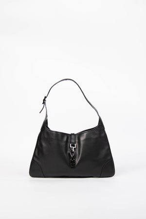 Vintage Gucci Black Leather Kandinsky Jackie Bag