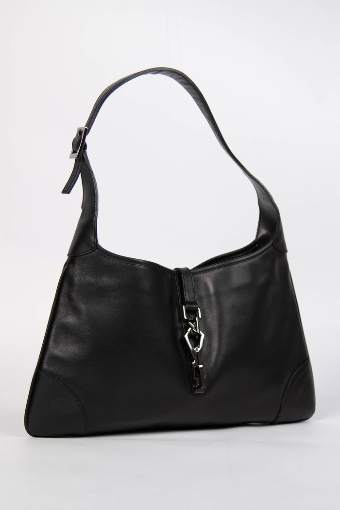 Vintage Gucci Black Leather Kandinsky Jackie Bag