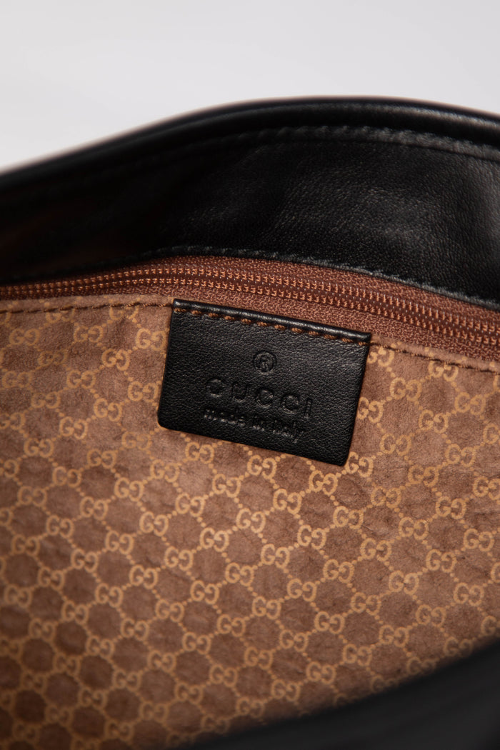 Vintage Gucci Black Leather Kandinsky Jackie Bag