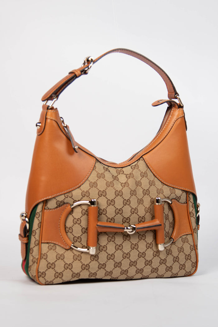 Vintage Gucci Web Horsebit Hobo Shoulder Bag
