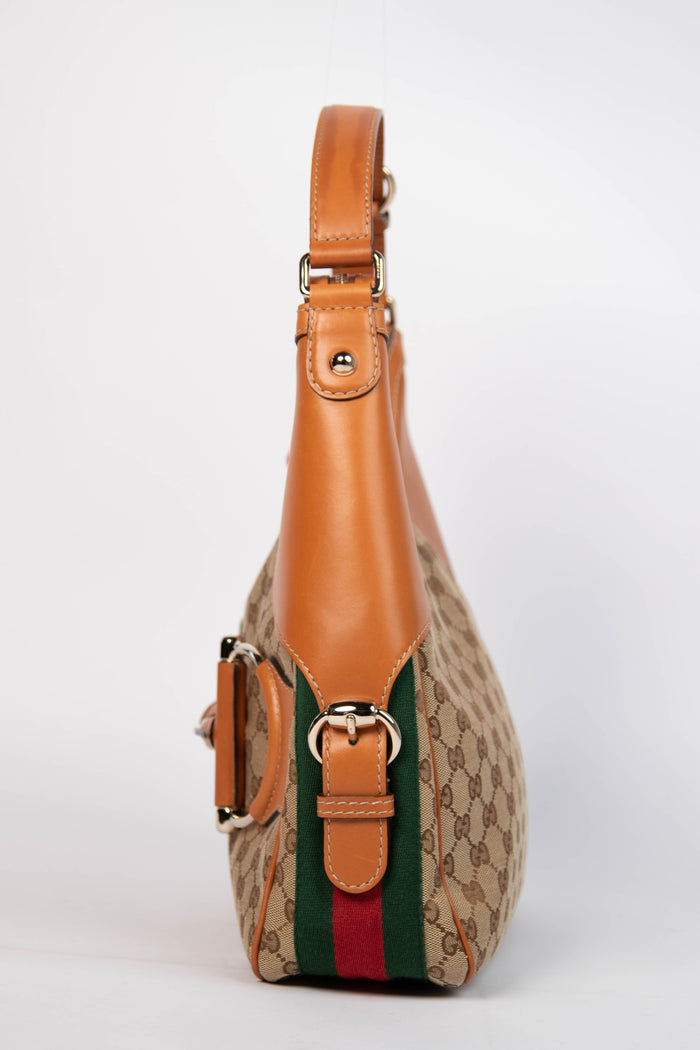 Vintage Gucci Web Horsebit Hobo Shoulder Bag