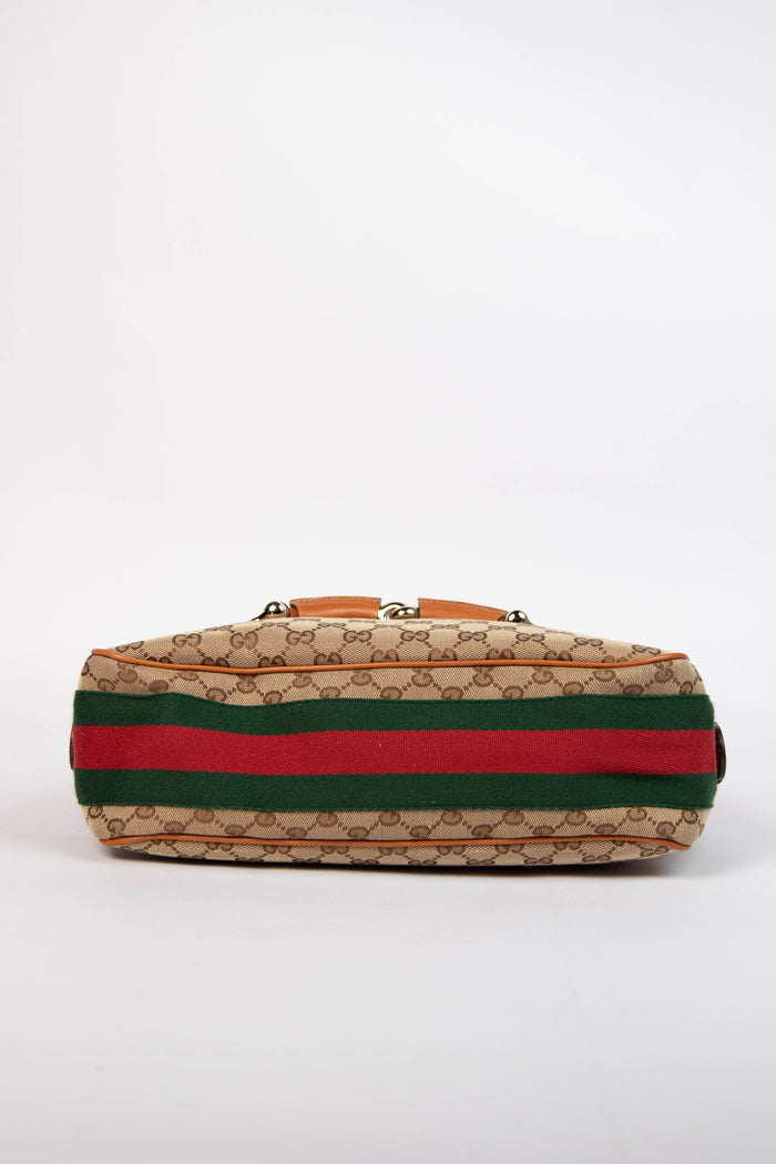 Vintage Gucci Web Horsebit Hobo Shoulder Bag