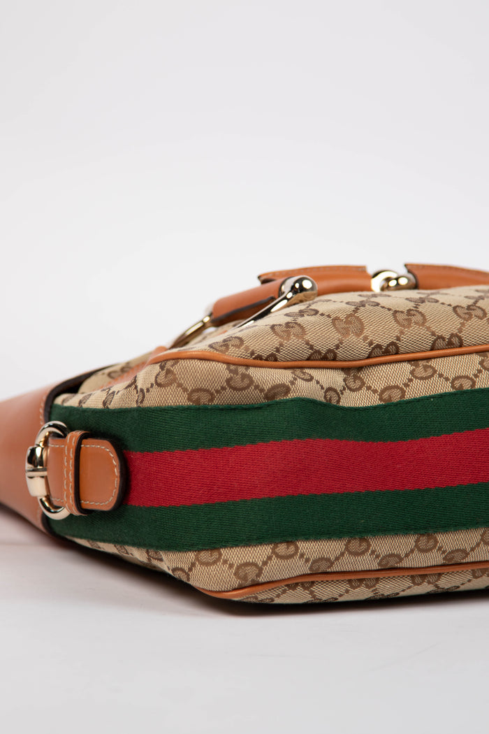 Vintage Gucci Web Horsebit Hobo Shoulder Bag