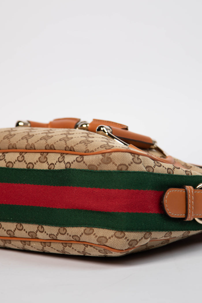 Vintage Gucci Web Horsebit Hobo Shoulder Bag