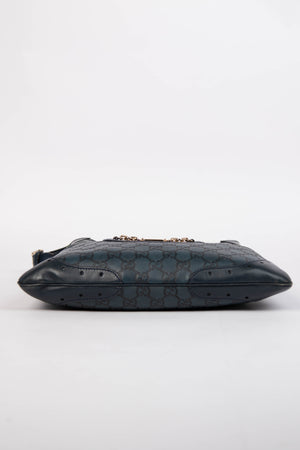 2000s Gucci Navy Guccissima Jackie Punch Hobo Bag
