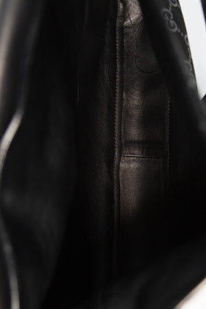 90s Gucci Tom Ford Black Monogram Shoulder Bag with Pouch