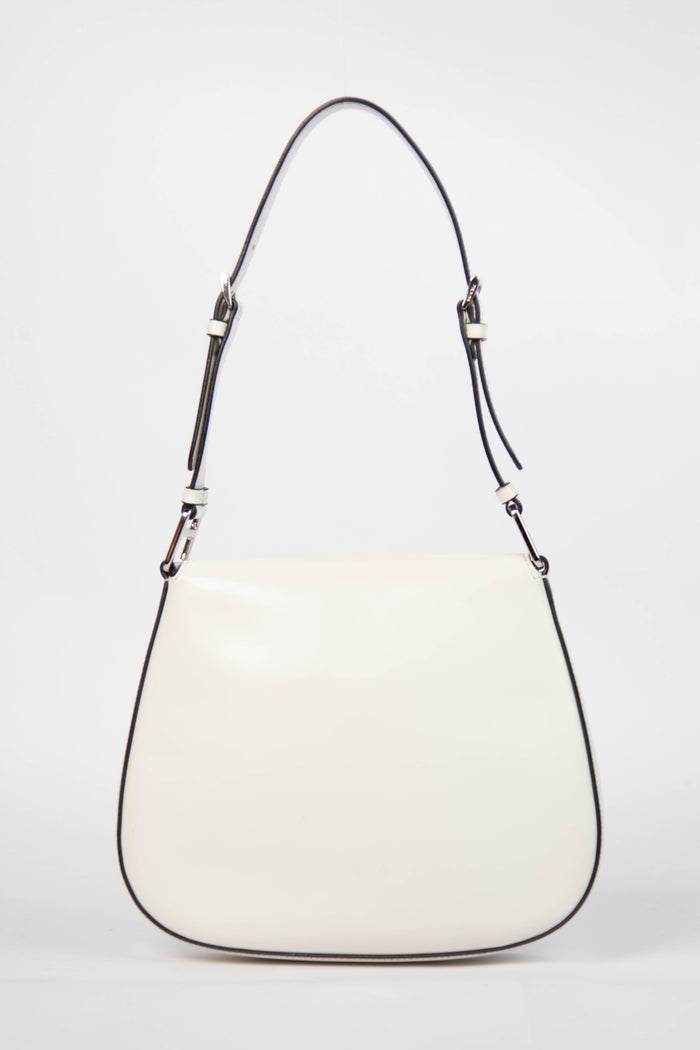 Prada White Leather Medium Cleo Shoulder Bag