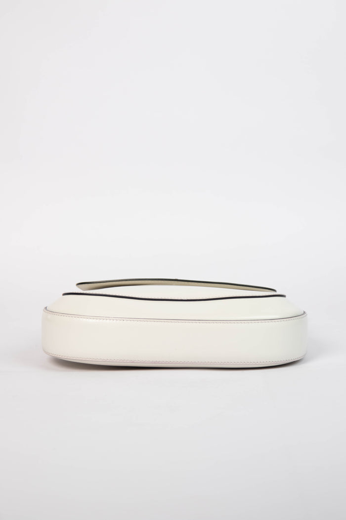 Prada White Leather Medium Cleo Shoulder Bag