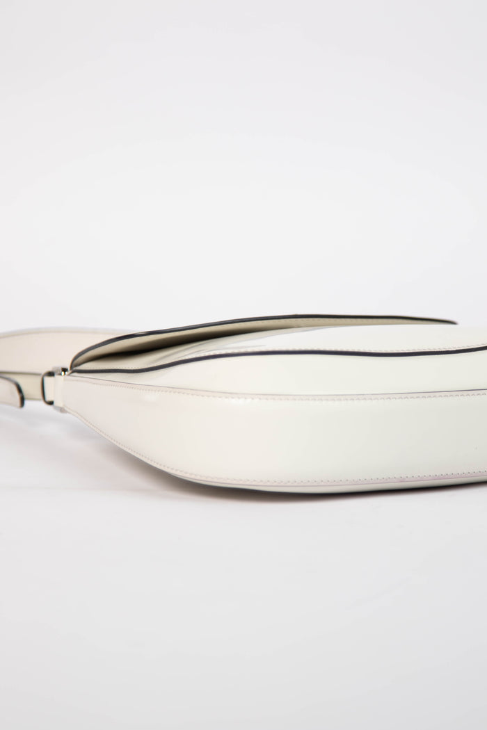Prada White Leather Medium Cleo Shoulder Bag