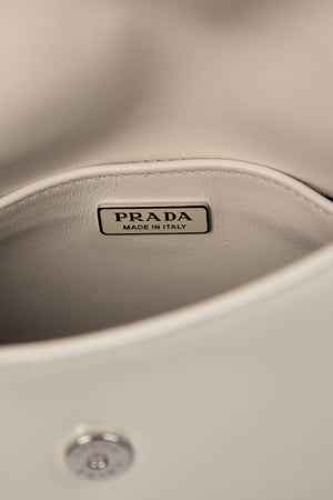 Prada White Leather Medium Cleo Shoulder Bag