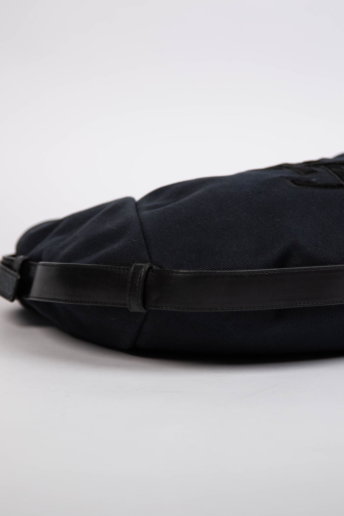 Vintage Yves Saint Laurent Black Canvas Mombasa Shoulder Bag
