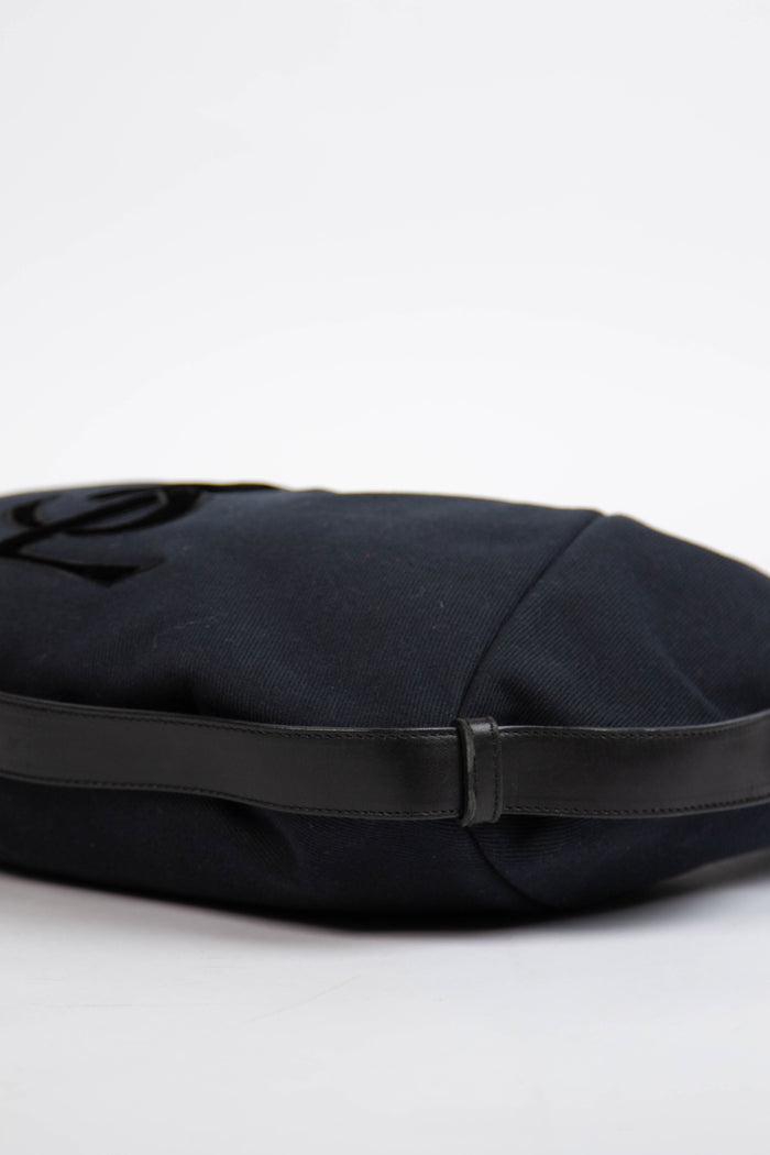 Vintage Yves Saint Laurent Black Canvas Mombasa Shoulder Bag