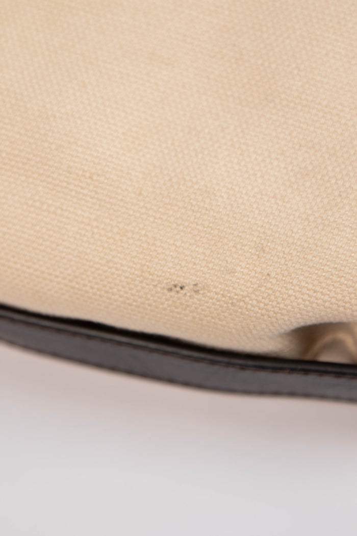 Vintage Yves Saint Laurent Cream Contrast Trim Mombasa Shoulder Bag