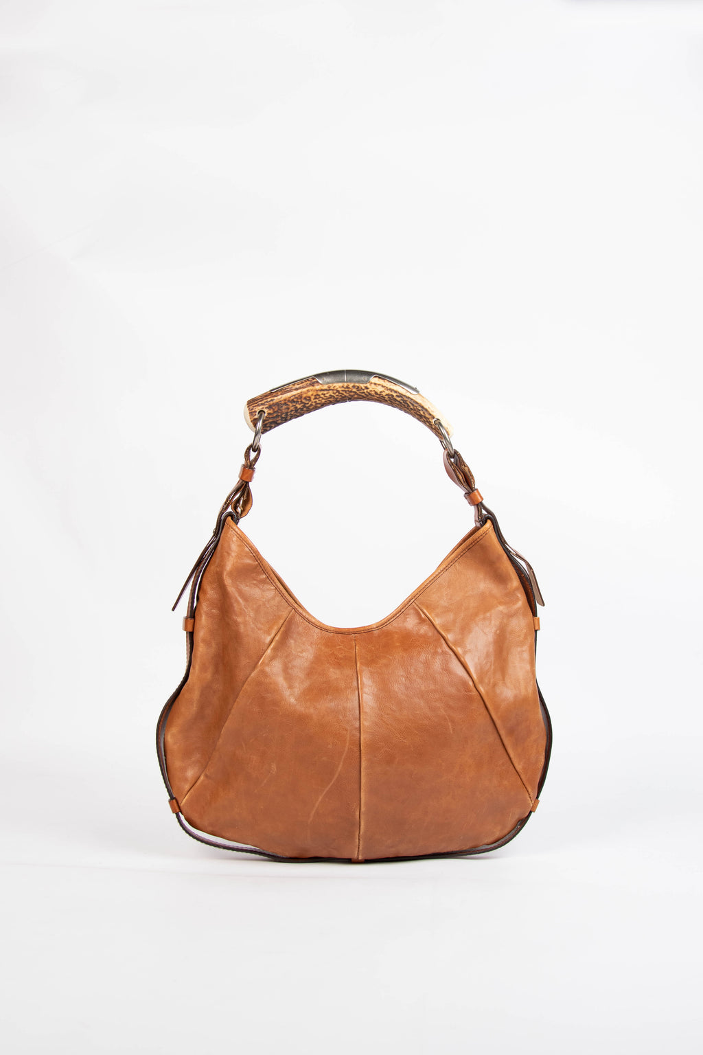 Vintage Yves Saint Laurent Tan Leather Mombasa Shoulder Bag