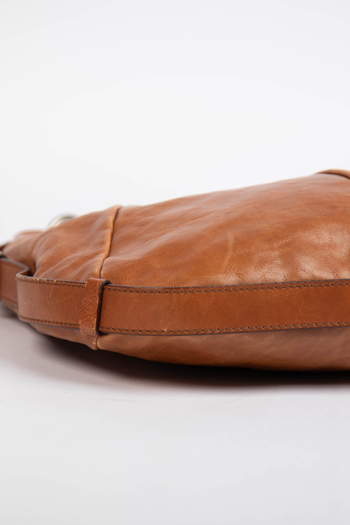 Vintage Yves Saint Laurent Tan Leather Mombasa Shoulder Bag