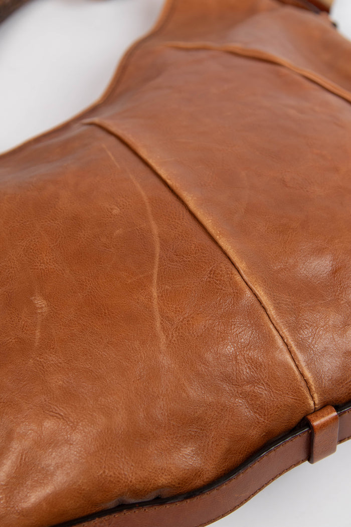 Vintage Yves Saint Laurent Tan Leather Mombasa Shoulder Bag