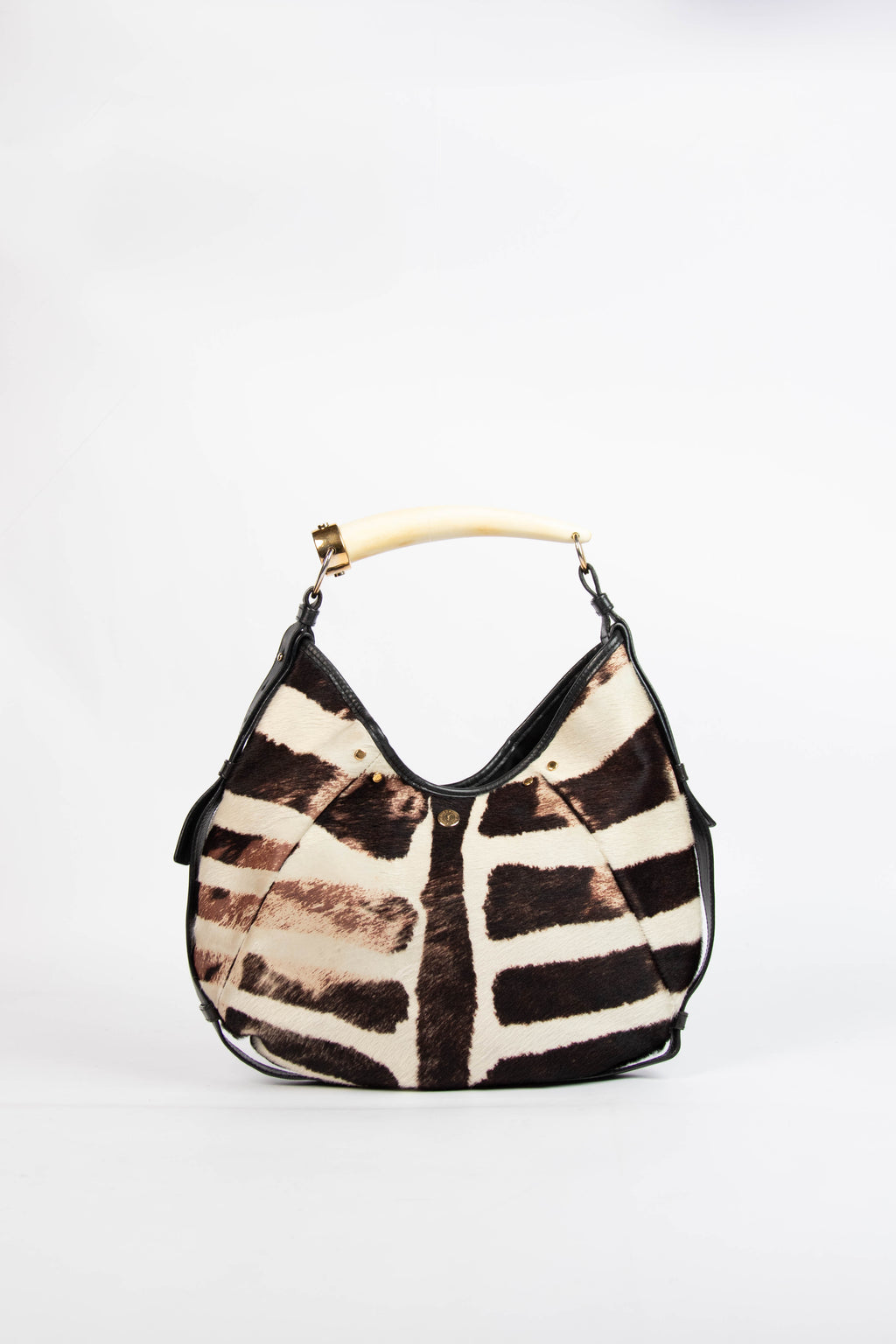 Yves Saint Laurent Zebra Print Pony Hair Mombasa Shoulder Bag
