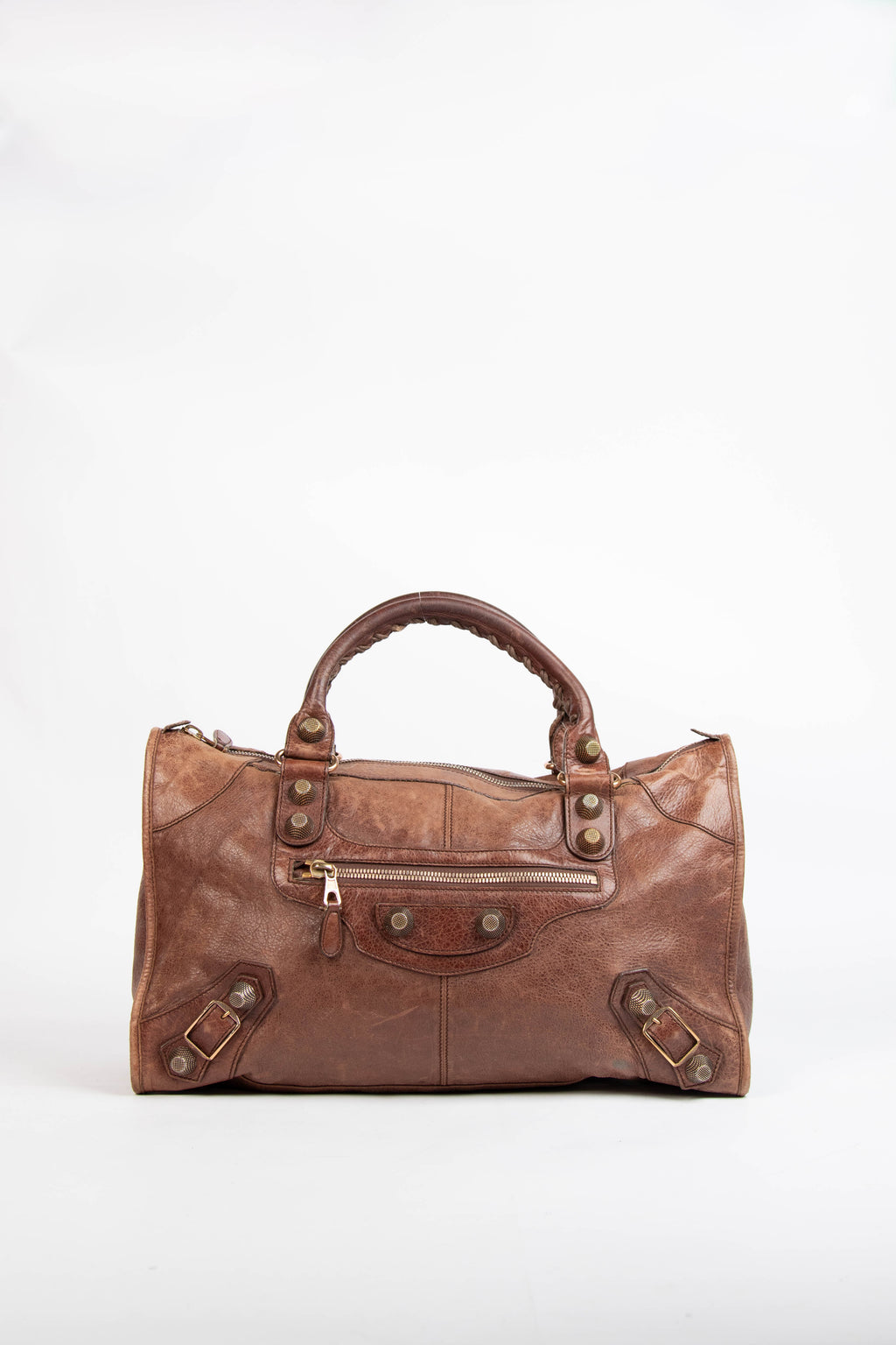 2000s Balenciaga Brown Leather Giant 12 Work City Bag