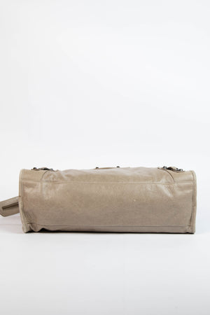 2010s Balenciaga Taupe Leather City Bag