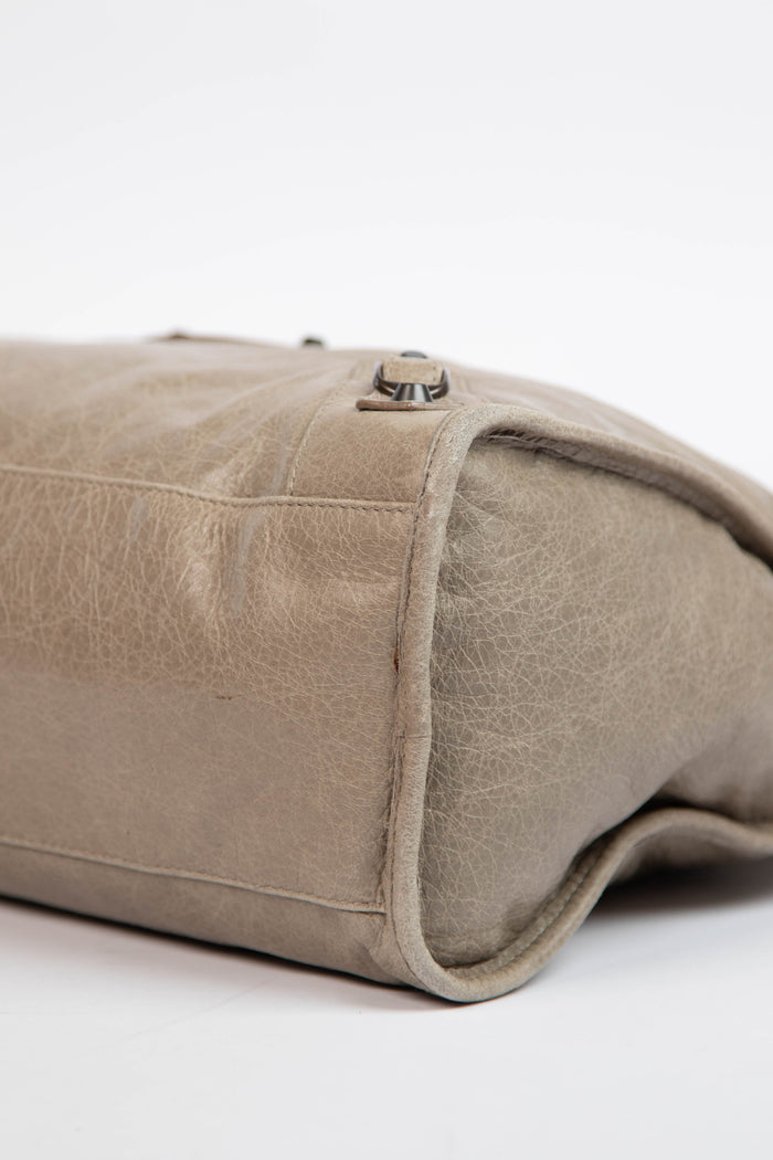 2010s Balenciaga Taupe Leather City Bag