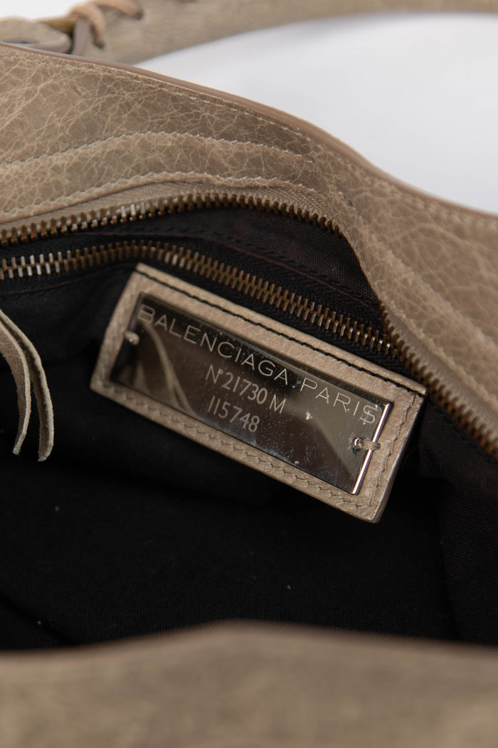 2010s Balenciaga Taupe Leather City Bag