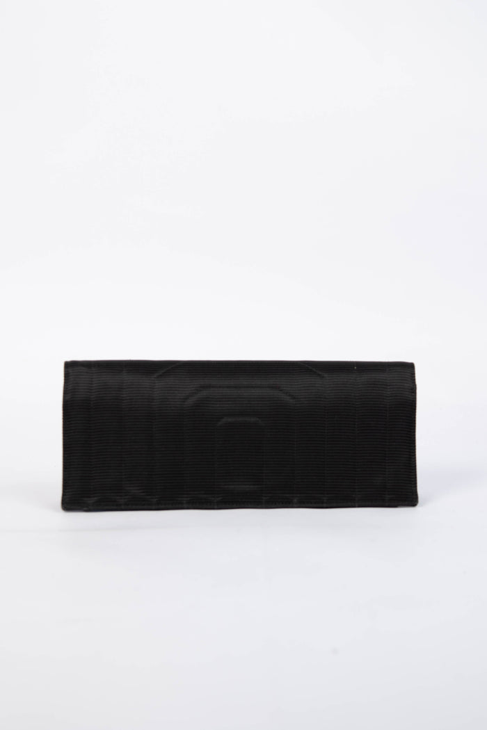 Vintage Chanel Black Satin Clutch Bag
