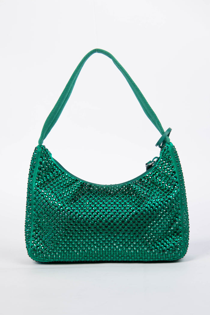 RARE Prada Green Crystal Re-edition 2000 Shoulder Bag