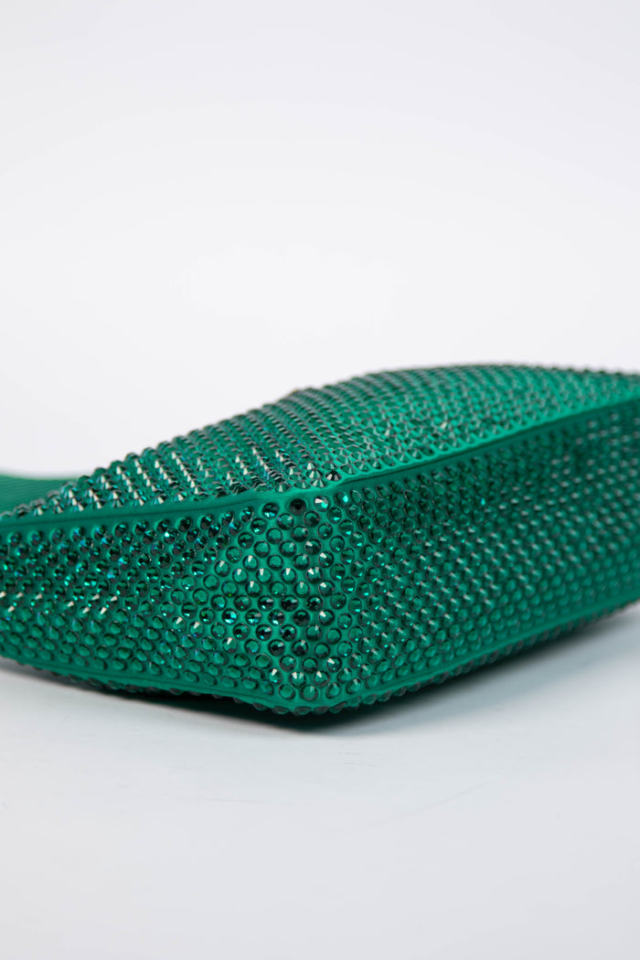 RARE Prada Green Crystal Re-edition 2000 Shoulder Bag