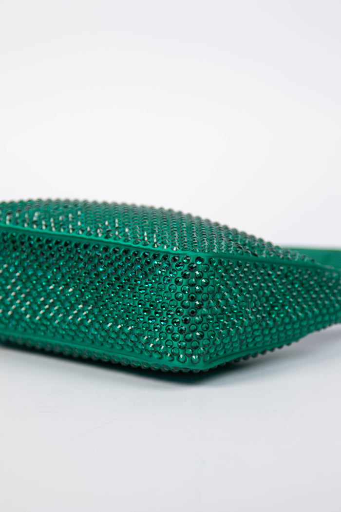 RARE Prada Green Crystal Re-edition 2000 Shoulder Bag