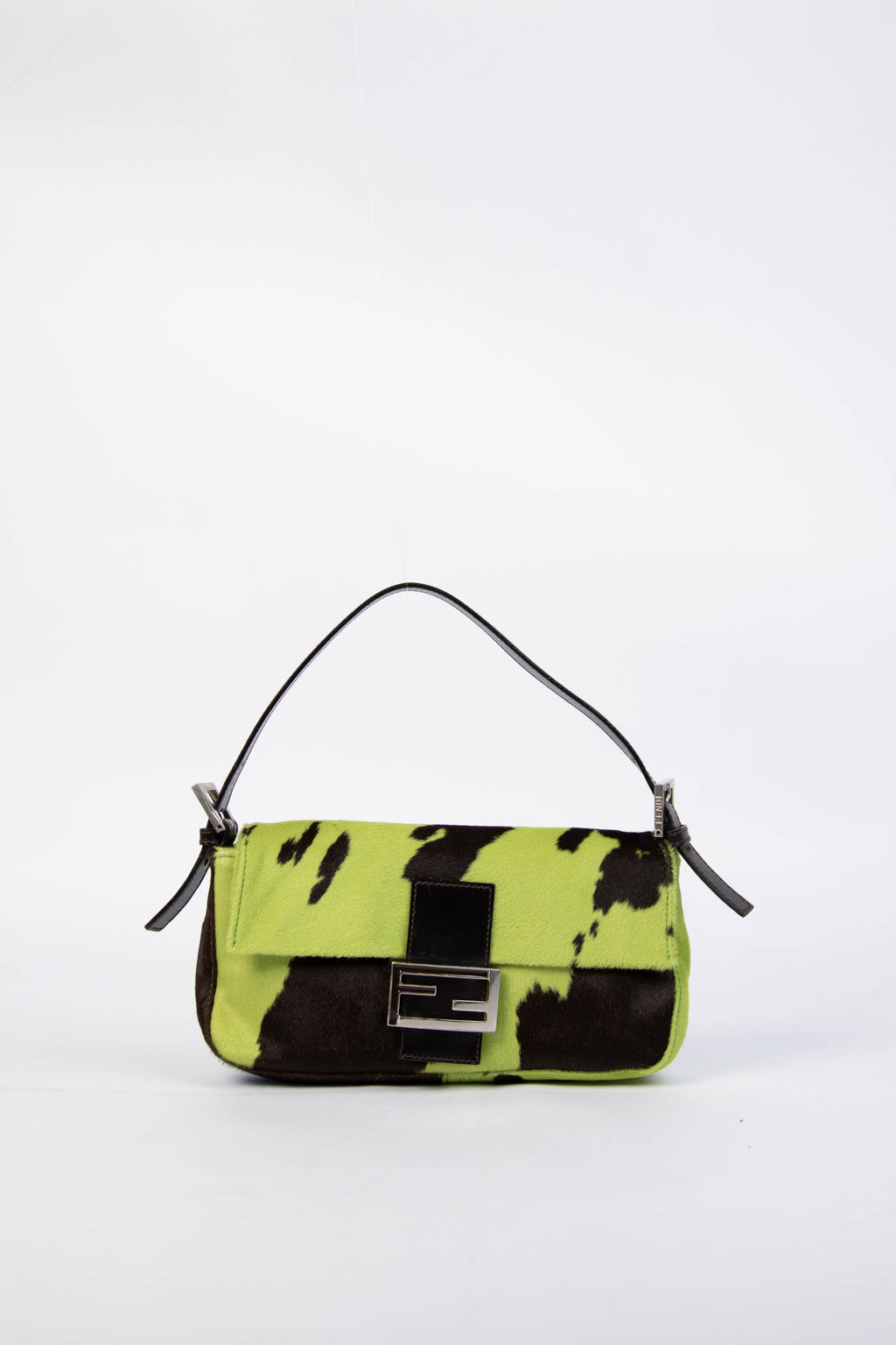 RARE Fendi Cow Print Pony Hair Baguette Shoulder Bag